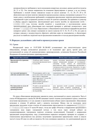 Лист 48 из 62 заключения ООО «СТАТУС КАПИТАЛ» по предписанию на 36 пунктов: сроки жалобы