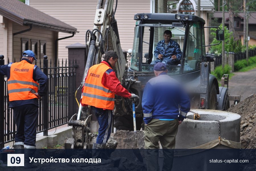 Устройство колодца под пожарный гидрант: земляные работы и монтаж железобетонных колец