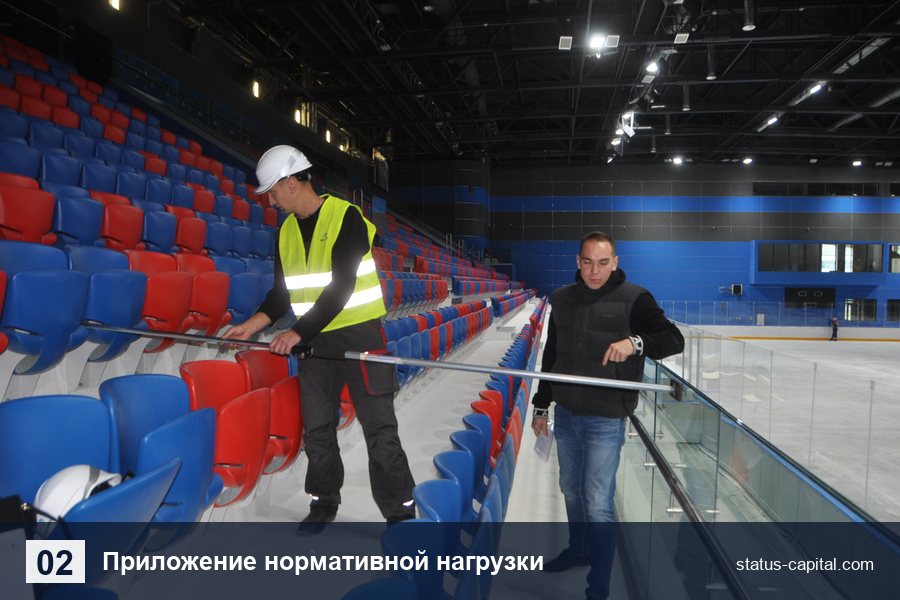 Приложение нормативной горизонтальной нагрузки на стеклянное ограждение